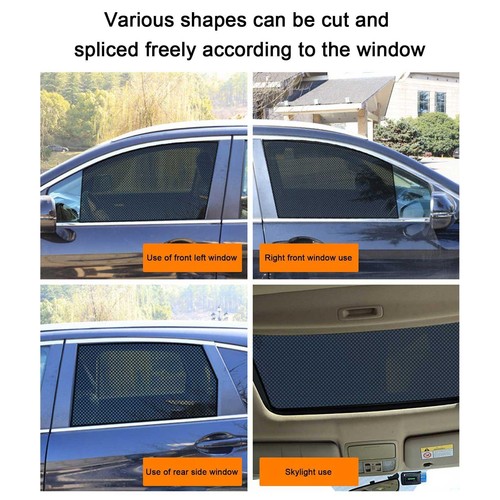 2pcs Car Side Window Mesh Film Windshield Net Sun Shade Sticker UV Protector - Foto 7 di 15