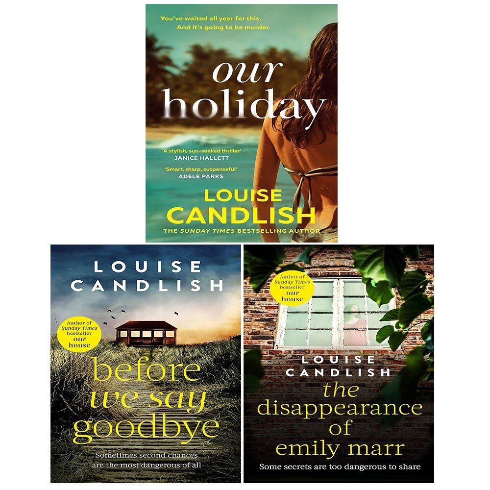 Emily Marr Unisex Turquoise Louise Candlish Collection 3 Books Set Our Holiday, Disappearance Of - Image 3