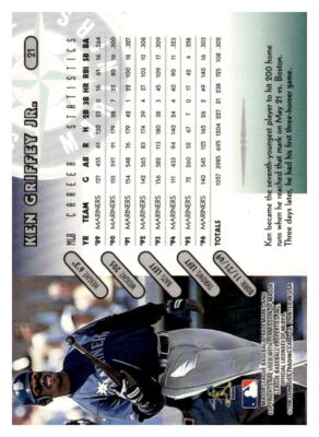 1997 Donruss #21 Ken Griffey Jr. Seattle Mariners / Reds Baseball
