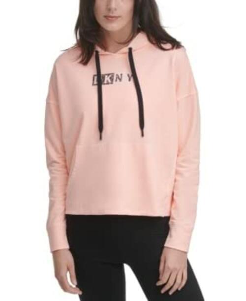 DKNY ESF-12565 Sport Logo Hooded Cotton Sweatshirt (XS