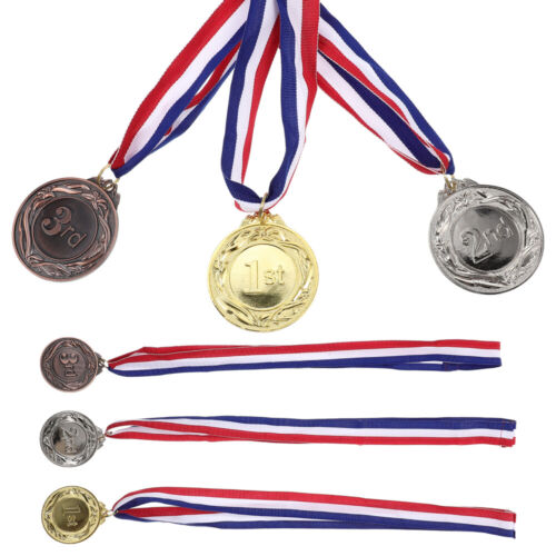  6 pz medaglie poliestere argento e bronzo oro studente per bambini - Foto 1 di 12