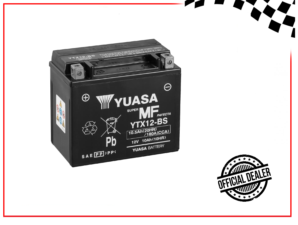 Batterie Moto YTX12-BS / YTX12-4 12V / 10Ah étanche AGM - Batterie De Moto