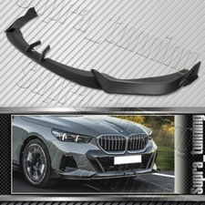 Matt Black Front Bumper Lip Spoiler For 2024-2025 BMW 5-Series M-Sport G60 G61