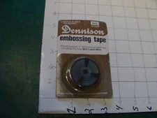 vintage Unused Dennison embossing tape BLACK 12 FEET for DYMO or ROTEX