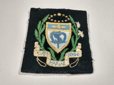 Catholic school badge sew vintage sub mariae nomine Society of Mary F21#30a