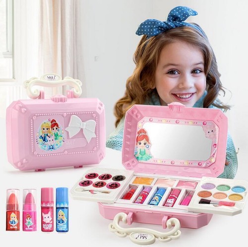 Kinder Kosmetikkoffer Kosmetiktasche Schminkkoffer Mädchen Makeup Spielzeug Q5G7