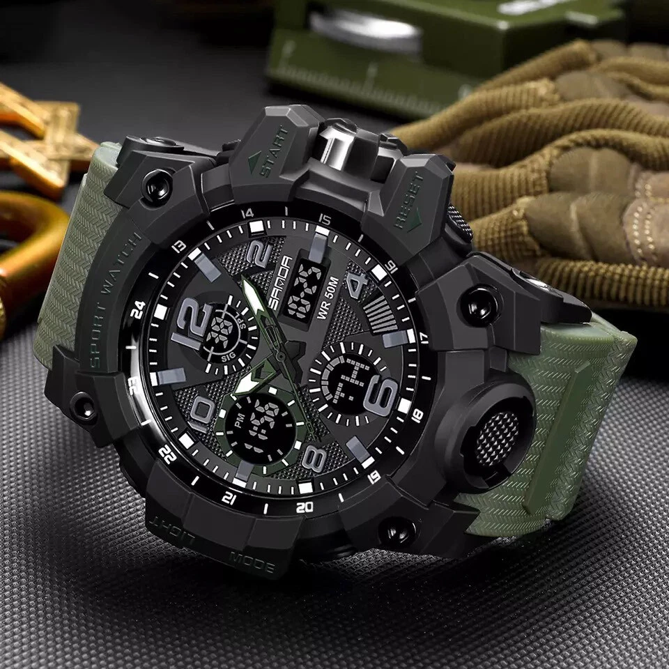 Reloj Digital Militar Relojes de Moda Para Hombre Cuarzo Led Smart