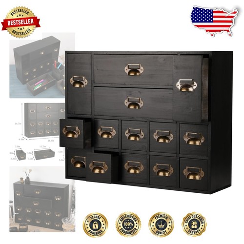 Versatile 14-Drawer Apothecary Cabinet: Fully Assembled Desktop Organizer