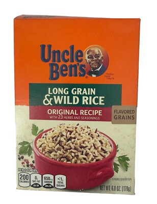 Uncle Ben s Original Long Grain & Wild Rice Opened Empty Box Only Collectible