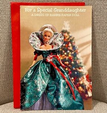 VTG 1995 Barbie Paper Doll Granddaughter Christmas Greeting Card Unused RARE