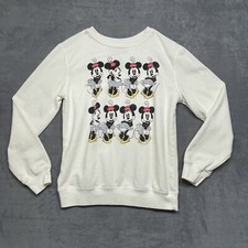 Disney Minnie Mouse Crewneck Pullover Sweatshirt White Size Medium