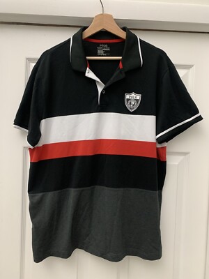 POLO RALPH LAUREN PWING SHIELD PATCH RUGBY RED BLACK WHITE PRL