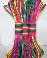 100FT RainBow Color 550 Paracord Rope 7 strand Parachute Cord CAMPING HiKING