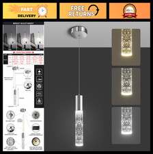 Modern LED Pendant Light - 3 Color Bubble Crystal Fixture for Kitchen Island  B