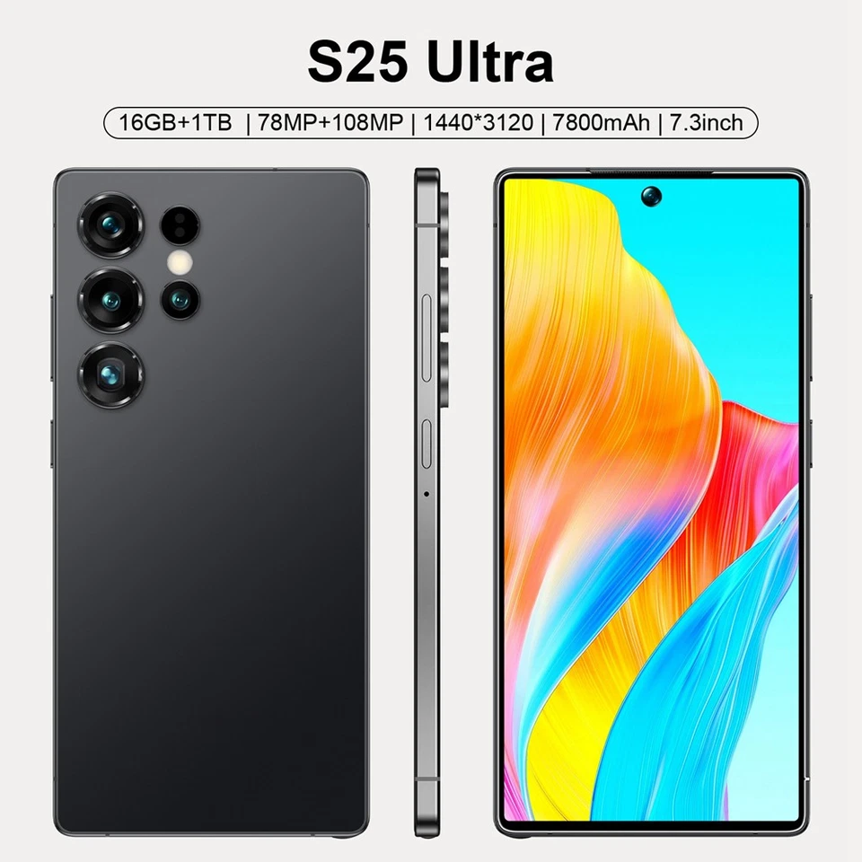 NEW S25 Ultra 16+1TB 7.3 inch 7800mAh Android Cellphone Global Unlocked Dual SIM - Image 4 of 4