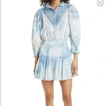 Viola Indigo Tie Dye Long Sleeve Minidress - Love Shack Fancy