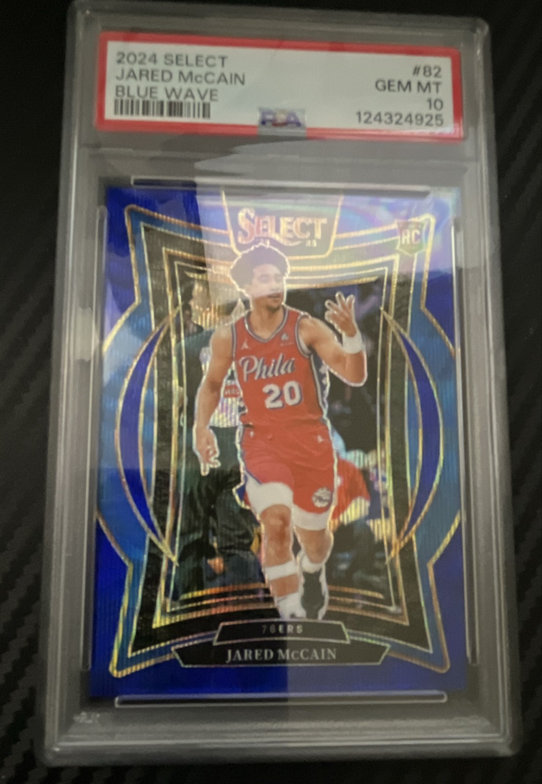 2024-25 Panini Select - Concourse Jared McCain #82 Blue Wave Prizm /75 (RC)