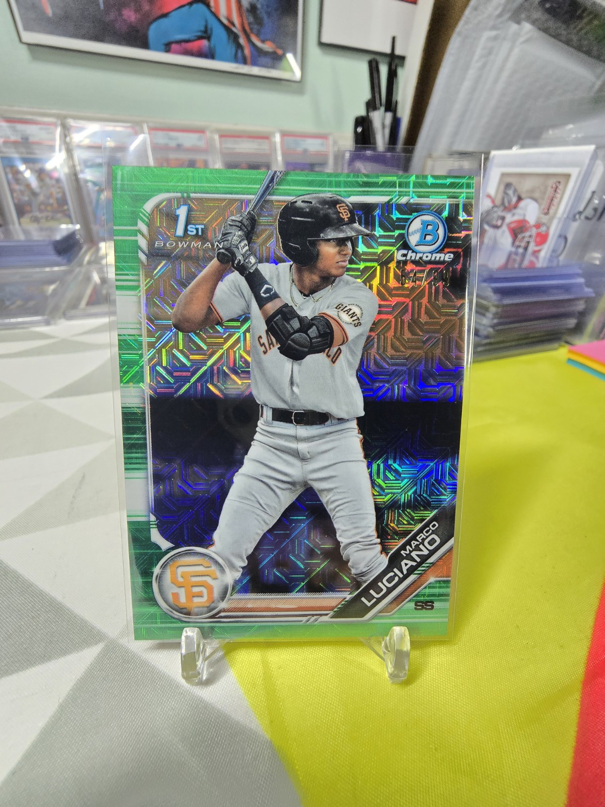 2019 Bowman 1st Chrome Marco Luciano /99 Green Mojo #BCP-82 San Francisco Giants