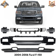 Front Bumper Paintable Steel Fog Light Assembly Kit For 2004-2006 Ford F-150