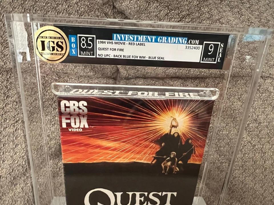 QUEST FOR FIRE VHS 1984 IGS Graded Box 8.5/Seam 9 MINT w/Watermarks Factory Seal - Image 2 of 4