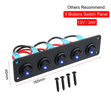 24V 12V 5 Pulsanti Pannello Interruttori Luce Toggle per Auto Marine Boat Roulot