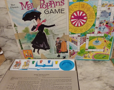 Vntg 1964 Whitman MARY POPPINS Carousel Movie Board Game - Complete