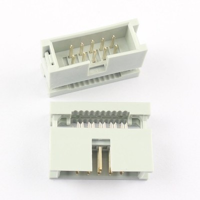 5Pcs 2.54mm 0.1'' Pitch 2x5 Pin 10 Pin IDC Male Box Header   Cable Connector #vn
