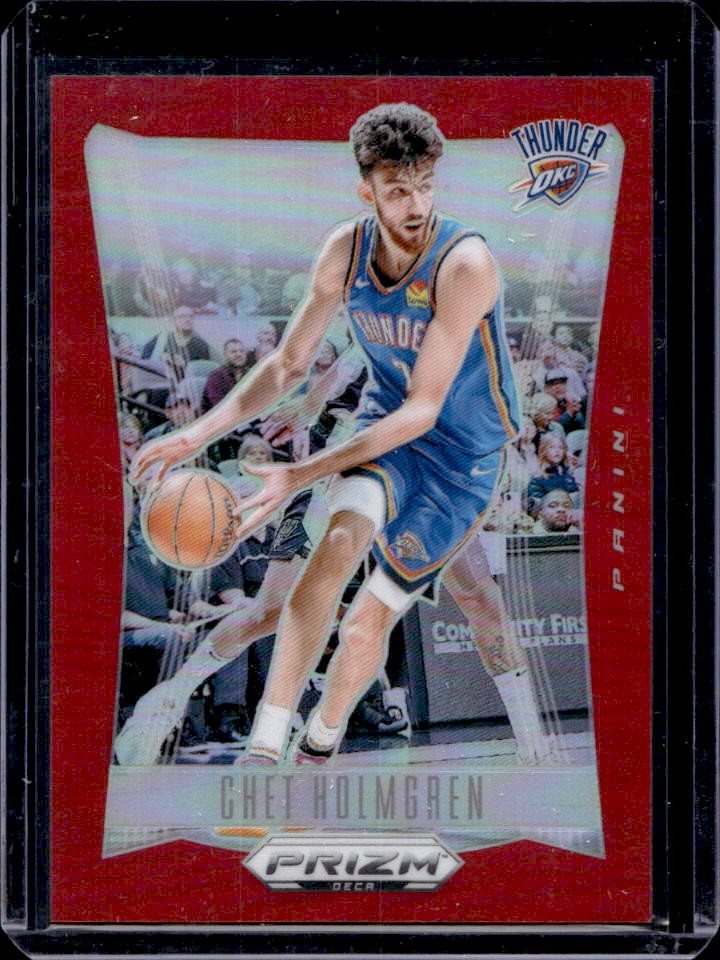 2023-24 Panini Prizm Deca Chet Holmgren Red #31/199 Thunder