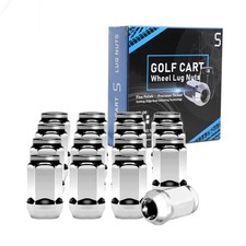 Golf Cart Wheel Lug Nuts Chrome Standard 1/2"-20 for EZGO  Club Car 16 Pack 