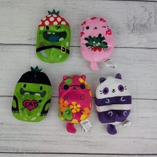 Lot of 5 Cats vs Pickles 4" Bean Bag Plush Groovy Mistletoe Pirate Purple Panda