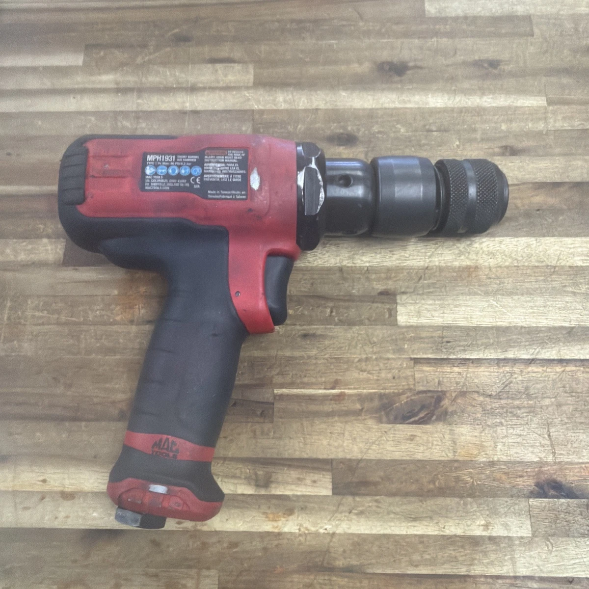 Marteau Pneumatique Mac Tools MPH1931 – Canon Court, 90 Psi, Rouge Et Noir, D'occasion