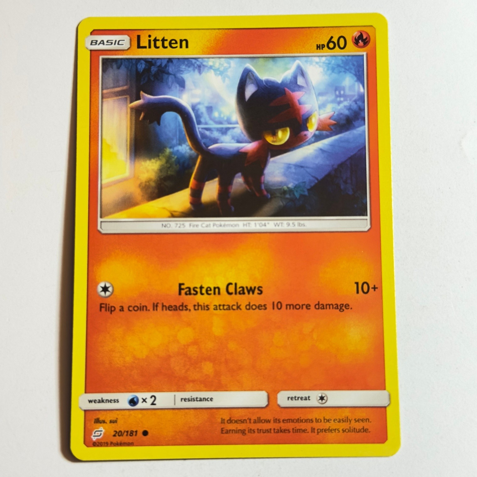 Litten 20/181 Common Regular Card SM - Team Up Pokemon TCG LP