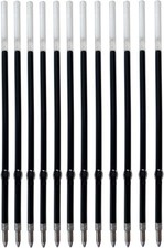 Pack of 12 Gel Ink Refill for Retractable Pens, 115mm Medium Tip, Black