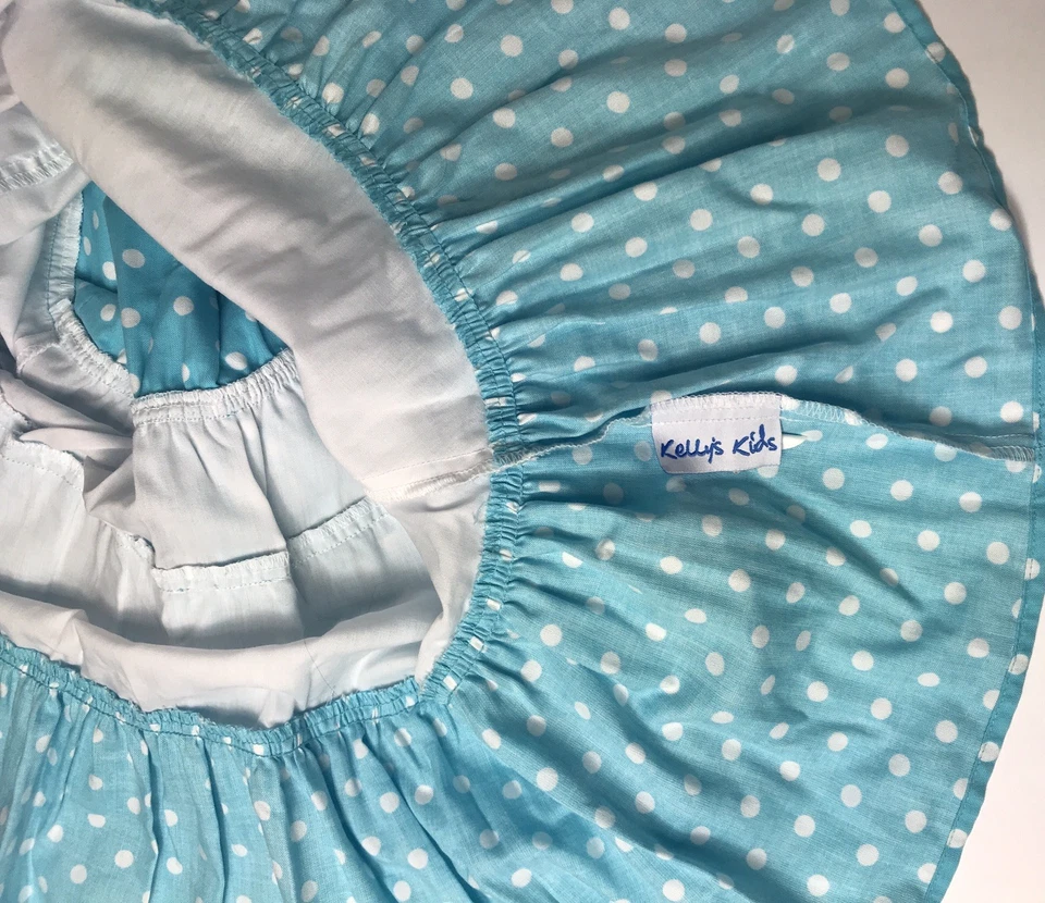 Kelly’s Kids Blue White Polka Dot Sun Dress Children’s Girl’s Size 3-4 Twirl - Image 4 of 4
