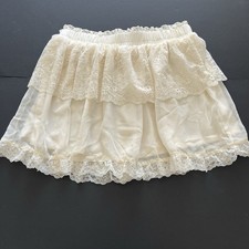 NEW Francesca's Mini Skirt Med Ivory Fairy BOHO Peasant Cottage Flare Coquette