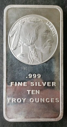 SilverTowne 10oz Silver Buffalo Bar