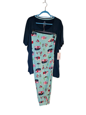 Secret Treasures Camping Under The Stars Pajama Set 3X NWT Camper Print WS45