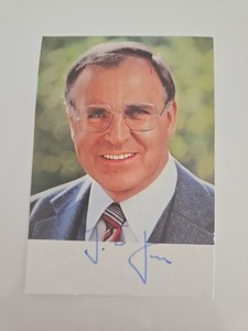Carte autographe Helmut Kohl originale signée chancelier fédéral # BC