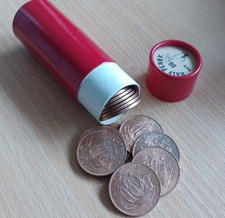 50x 1966 Half Penny Coins Uncirculated In A Sandhill Tube