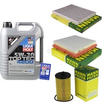 Mann Inspektionspaket 5L Liqui Moly Top Tec 4600 5W-30 FüR Opel Adam