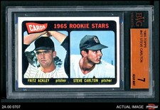 1965 Topps #477 Steve Carlton / Fritz Ackley Cardinals RCs RC HOF BVG 7 - NM