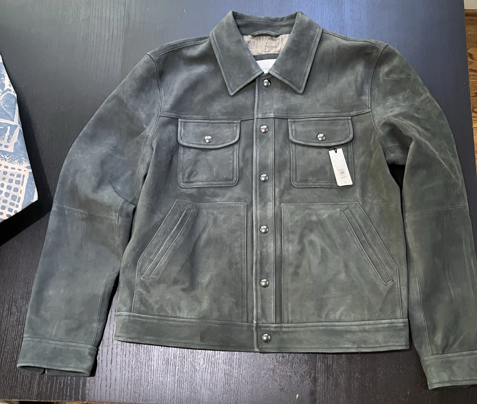 New Banana Republic Mens Grey Suede Jacket Size Medium $550 NWT
