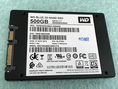 WD Blue 3D NAND WDS500G2B0A 500GB 2.5'' SATA SSD Solid State Drive - HD787A