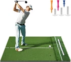 5x4ft Golf Hitting Mat with Ball Tray Dual Turf Swing Driving Training Practice
