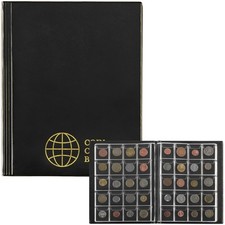 M&uuml;nzalben M&uuml;nzbuch M&uuml;nzalbum M&uuml;nzsammlung Kunstleder 200 Taschen schwarz
