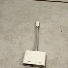 Lightning Male to HDMI  Lightning Female Digital AV Adapter, White, Portable