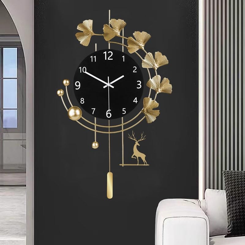 Large Wall Clocks for Living Room, Metal Wall Art Decoration,Silent Non Ticki...