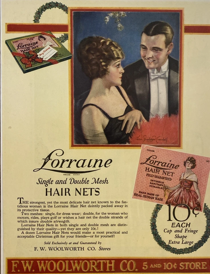 2 anuncios de red para el cabello Gainsborough de 1920 WOOLWORTH Co Flapper salón de belleza Art Nouveau Foto 4 de 4
