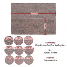 Image of 70mmx198mm Dust-free Mesh Abrasive Sanding Sheet Hook & Loop Sandpaper 80#-1000#
