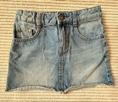 United Colors Of Benetton Cut Off Blue Jean Skirt Adjustable Waist Girls Size 6